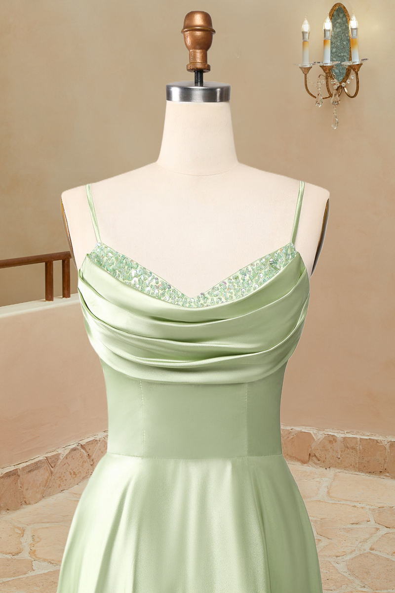 Luolandi A-Line Long Simple Satin Sleeveless Evening Dress Prom Dresse