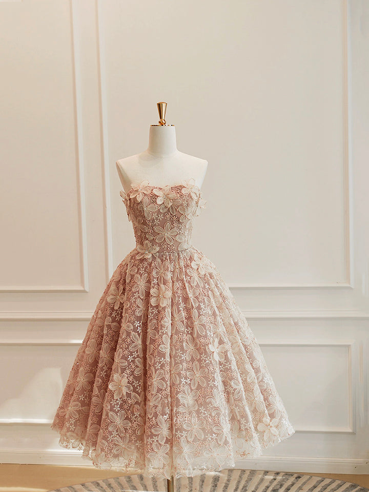 Luolandi Tulle Flower Short Prom Dress Beautiful Off the Shoulder A-Line Evening Party Dress Homecoming Dress