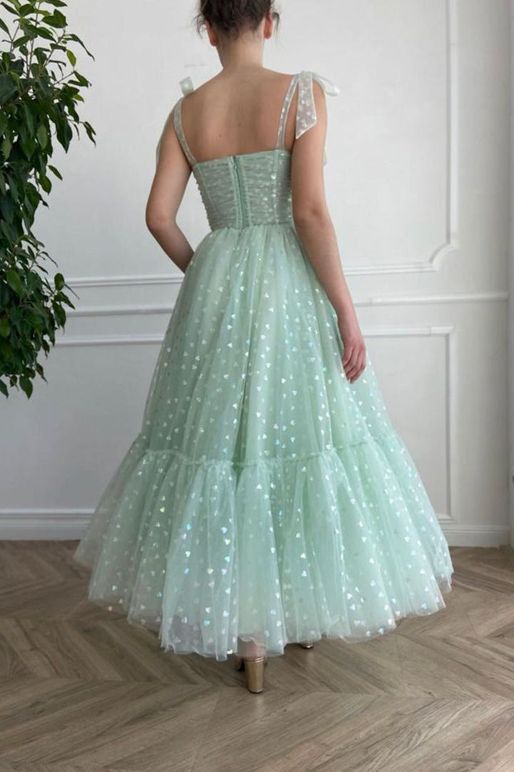 Luolandi Green Tulle Prom Dress A-Line Party Dress Sweetheart Homecoming Dresses