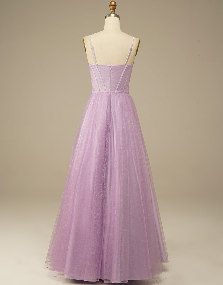 Luolandi Sweetheart Tulle Long Prom Dress Floor Length Beautiful