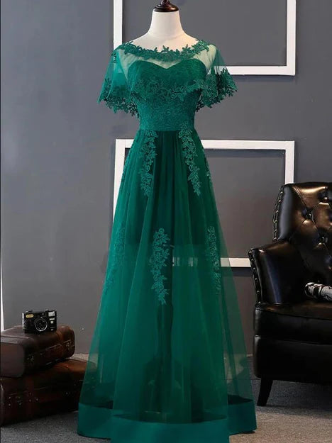 Luolandi Charming Dark Green Long A-line Party Dress Bridesmaid Dress Prom Dress Elegant Evening Dress