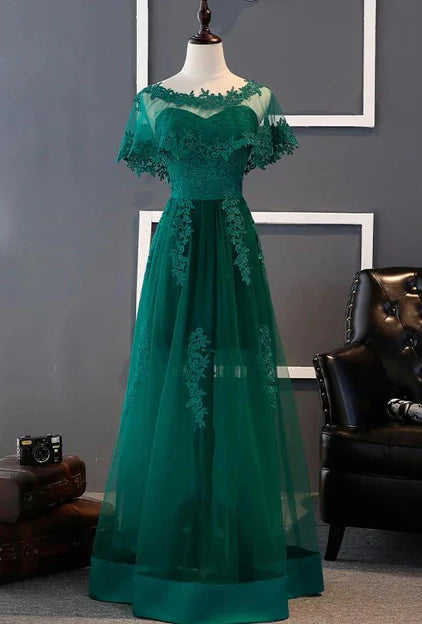Luolandi Charming Dark Green Long A-line Party Dress Bridesmaid Dress Prom Dress Elegant Evening Dress