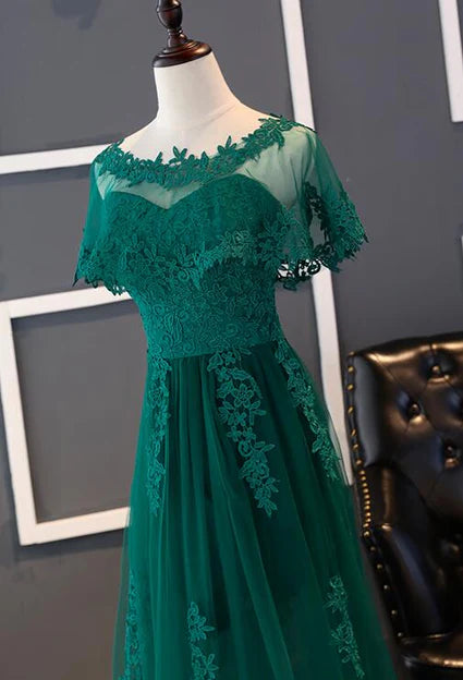 Luolandi Charming Dark Green Long A-line Party Dress Bridesmaid Dress Prom Dress Elegant Evening Dress