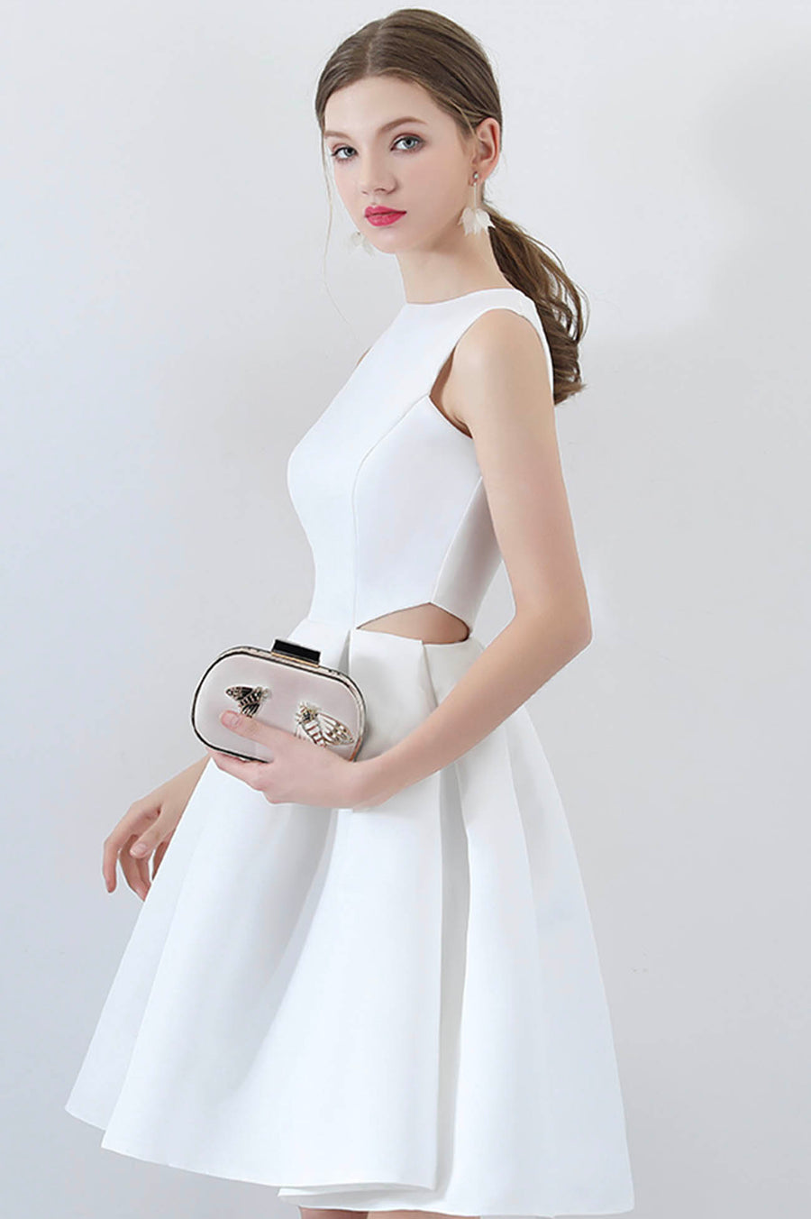 Luolandi Satin Short Prom Dresses Cute A-Line Party Dresses Cocktail Dresses