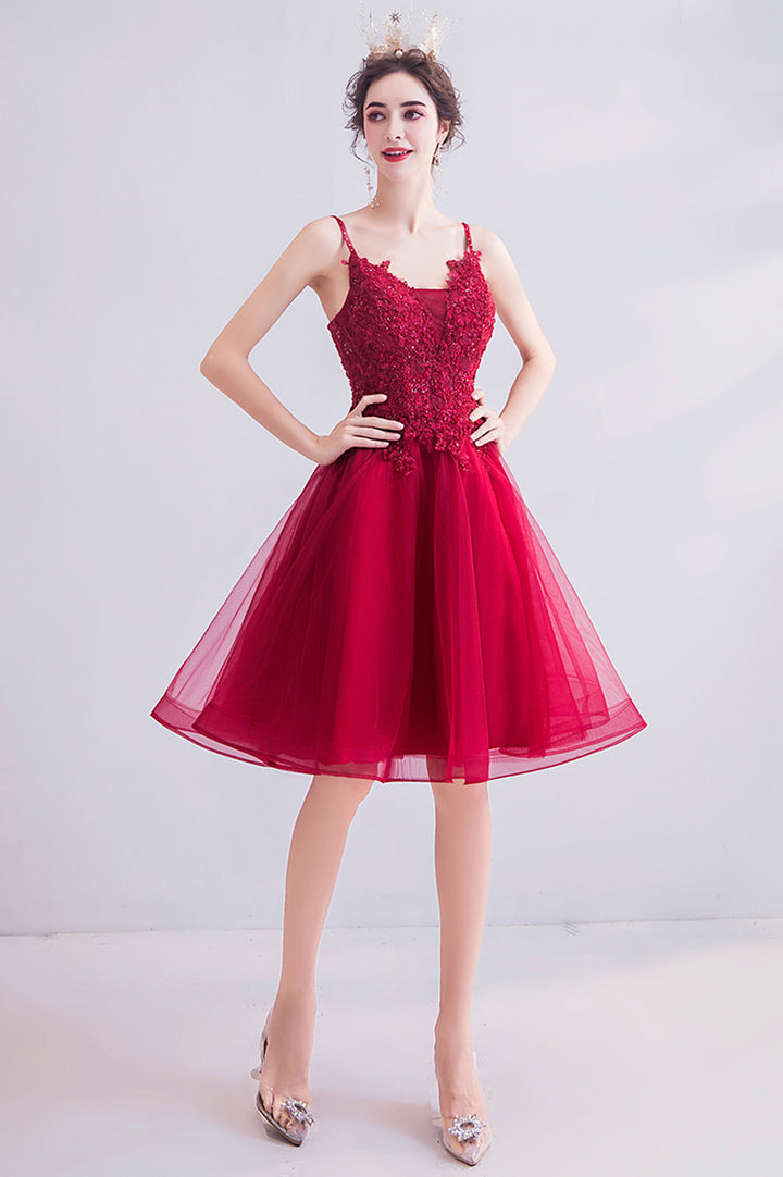 Luolandi Cute Lace Short Prom Dresses A-Line Homecoming Dresses Beautiful