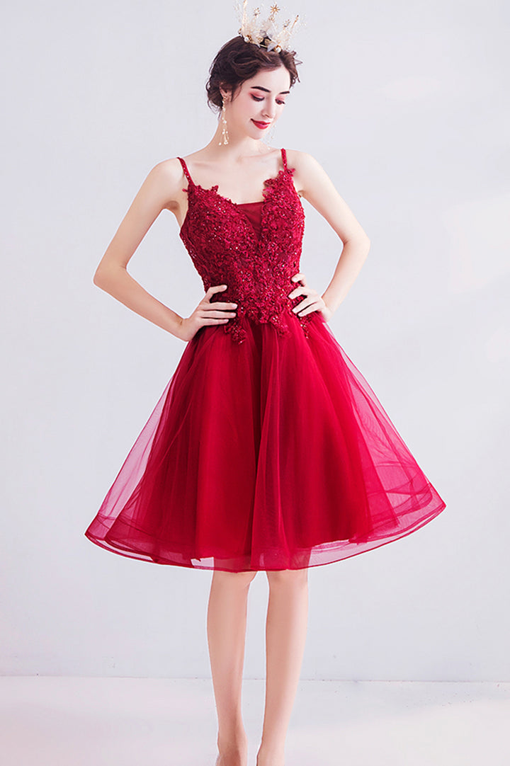 Luolandi Cute Lace Short Prom Dresses A-Line Homecoming Dresses Beautiful