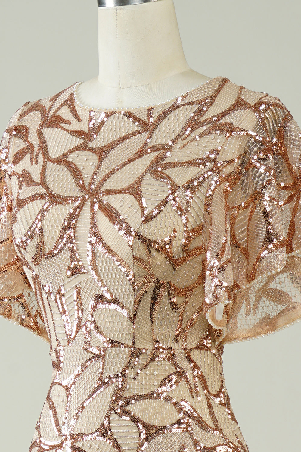 Luolandi Mermaid Sequins Long Prom Dress with Slit Back Sparkly Evening Dresses