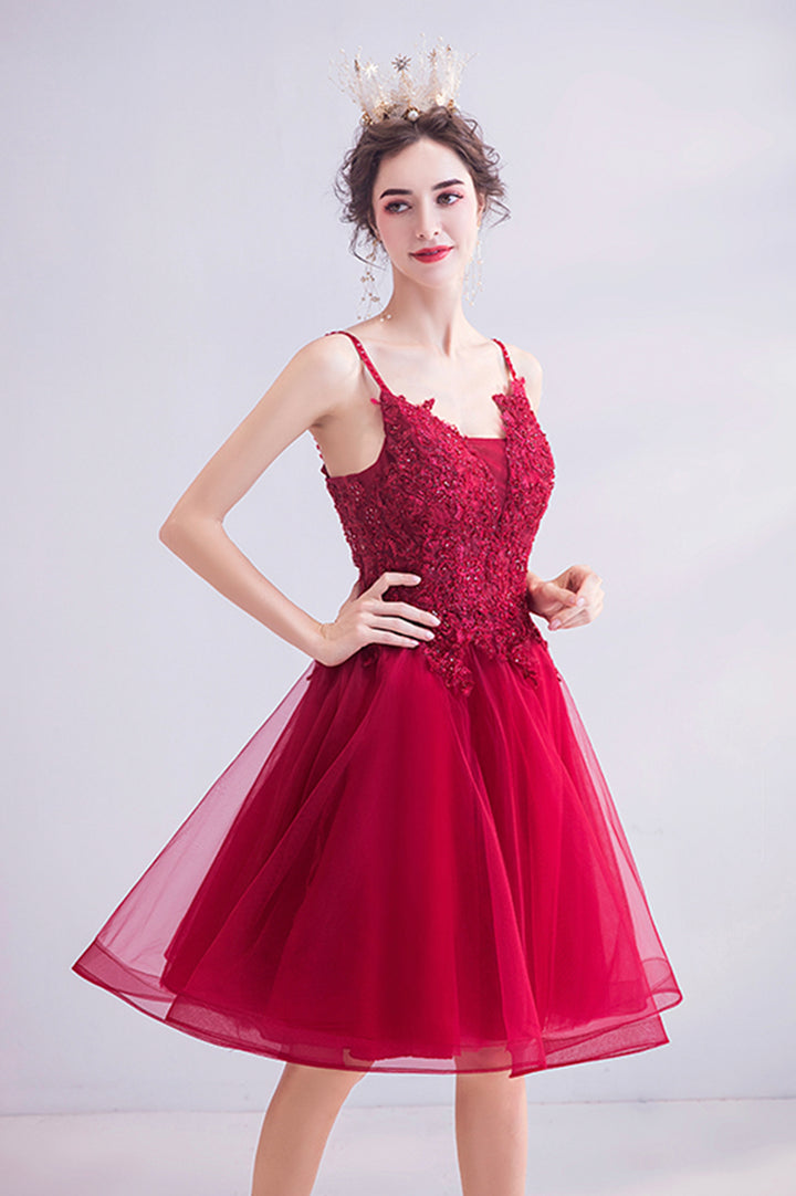 Luolandi Cute Lace Short Prom Dresses A-Line Homecoming Dresses Beautiful