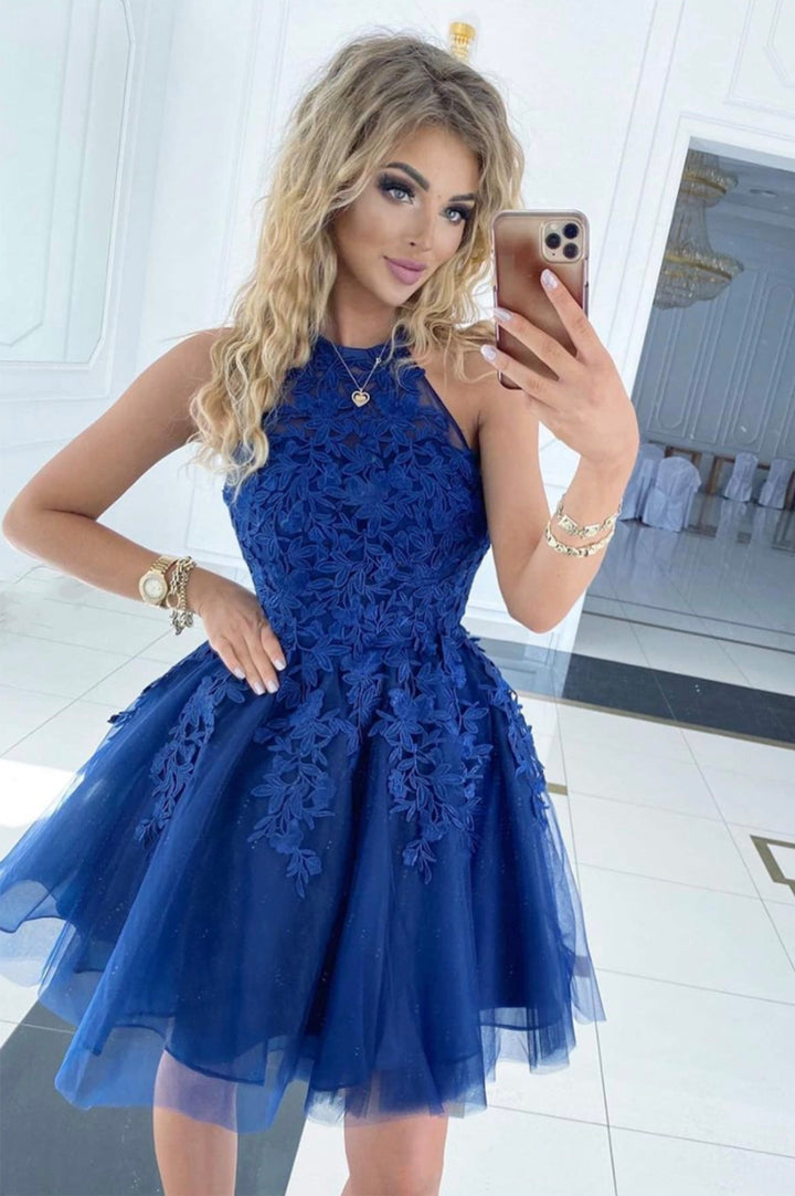 Luolandi Cute Lace Short Prom Dresses A-Line Homecoming Party Dresses Sexy