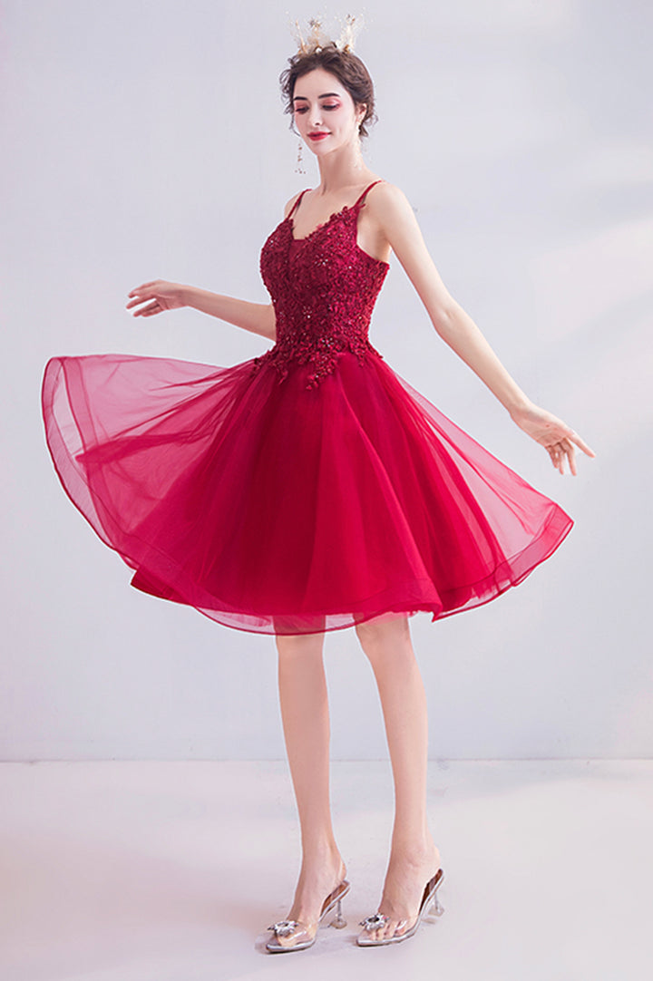 Luolandi Cute Lace Short Prom Dresses A-Line Homecoming Dresses Beautiful