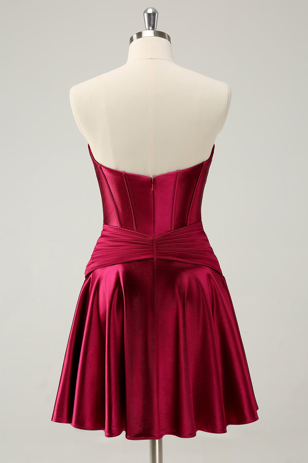 Luolandi Cute Burgundy A Line Sweetheart Criss Cross Corset Homecoming Dress with Ruffles Sexy
