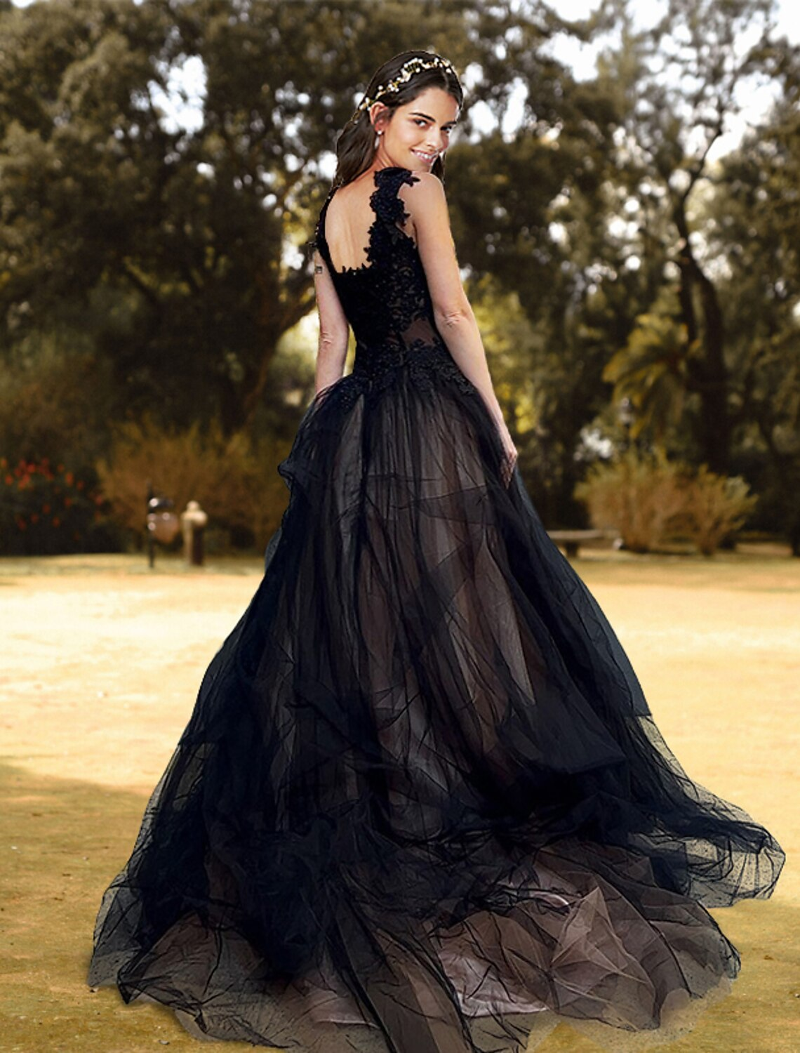 Luolandi Ball Gown Prom Dresses Corsets Dress Prom Court Train Sleeveless V Neck Lace with Pleats