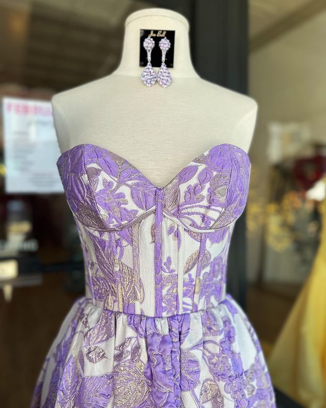 Luolandi A-Line Sweetheart Floral Printed Long Prom Dresses Beautiful Evening Party Dresses