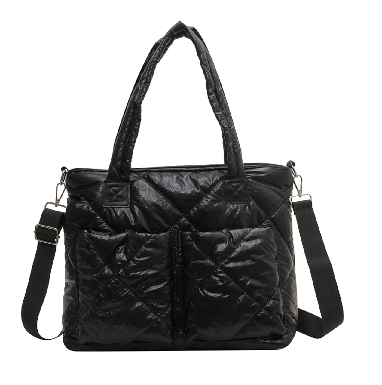 Women's Handbag Synthetic Daily Zipper Large Capacity Foldable Lightweight Geometric Black Silver Purple