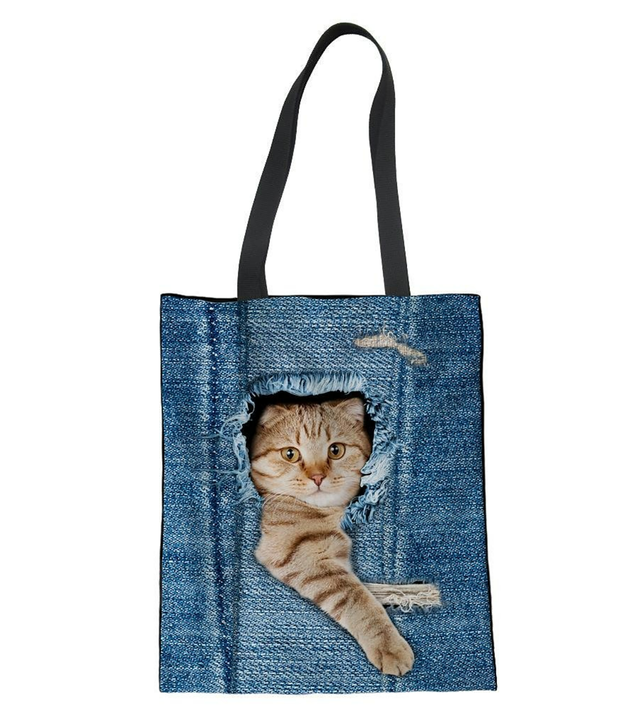 Women's Tote Shoulder Bag Canvas Tote Bag Polyester Shopping Holiday Print Large Capacity Foldable Lightweight Cat C3303Z22 CA4914Z22 CA4912Z22