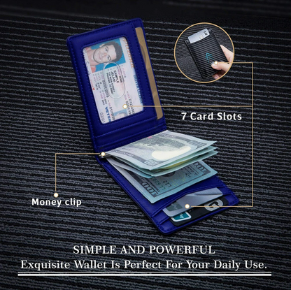 Fold RFID Blocking Wallet With Money Clip,Minimalism Credit Card Holder For Men And Women