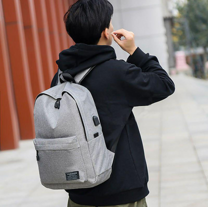 Men's Backpack School Bag Bookbag Commuter Backpack School Daily Solid Color Nylon Large Capacity Breathable Lightweight Zipper Black Grey