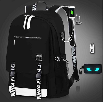 Men's Women's Boys Backpack School Bag Bookbag Commuter Backpack School Outdoor Character Polyester Adjustable Large Capacity Breathable Zipper Black / White Black