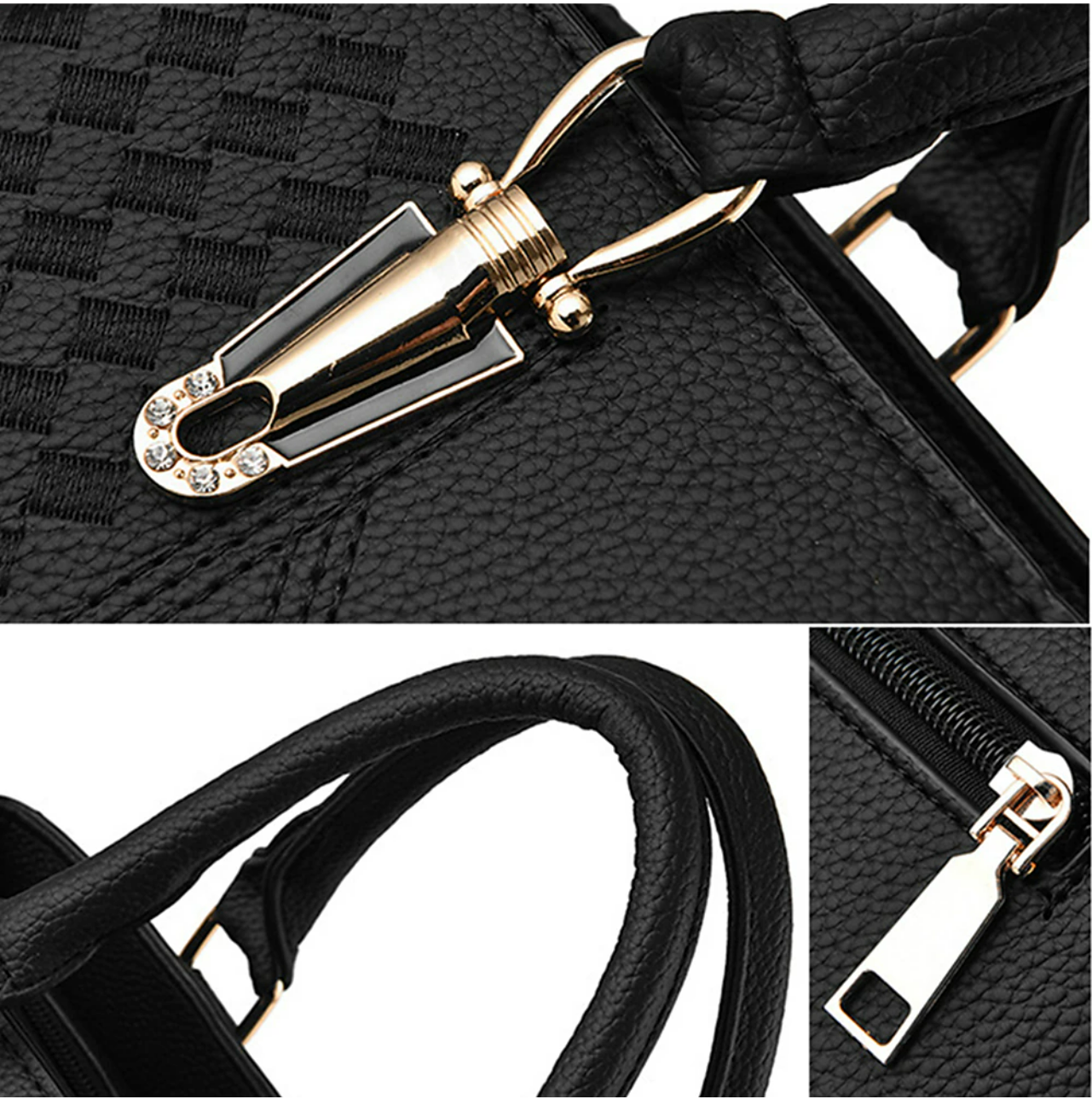 Women's Handbag Crossbody Bag Shoulder Bag PU Leather Office Daily Pendant Chain Embossed Solid Color Wine Red Rubber powder Black