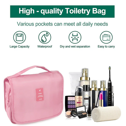 Hanging Toiletry Bag for Women Makeup Travel Bag with Jewelry Organizer Compartment Large Cosmetic Bag Travel Organizer for Bathroom Shower Accessories