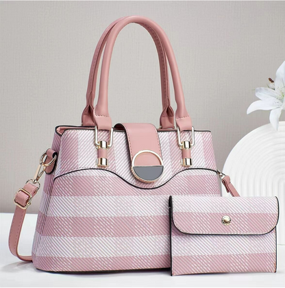 Women's Handbag Shoulder Bag PU Leather Shopping Daily Buttons Large Capacity Plaid Earth Yellow Black Pink