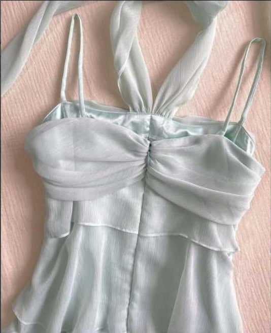 Luolandi Tiered Ruched Chiffon Vintage Homecoming Dress Charming Formal Dress Party Dress