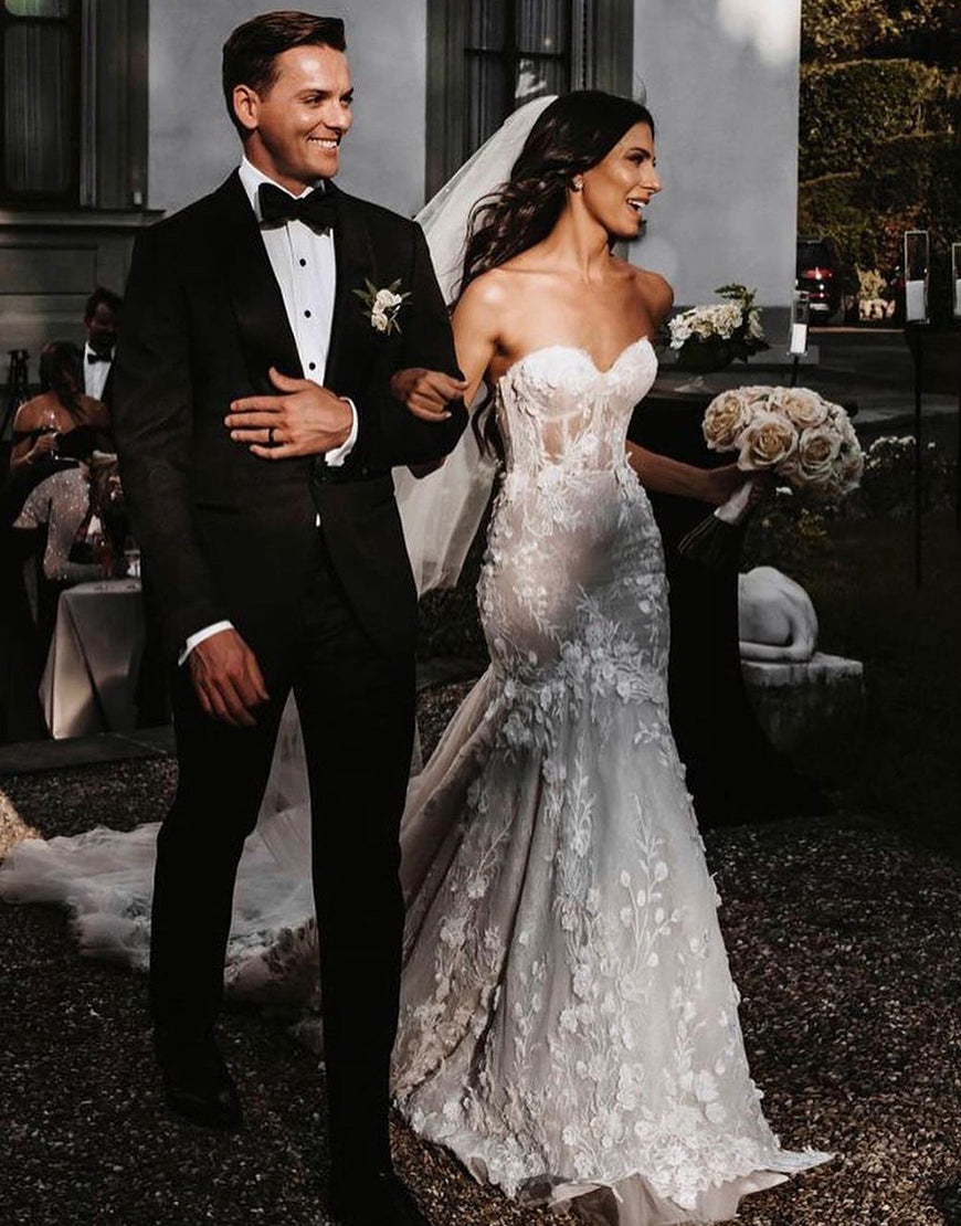 Luolandi Sweetheart Mermaid Backless Wedding Dress Off Shoulder Beautiful