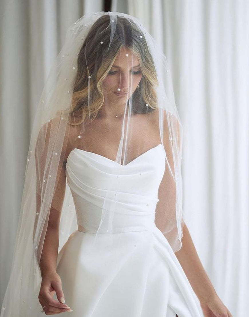 Luolandi Sweetheart Satin Simple Wedding Dress Off Shoulder Floor Length With Slit Sexy