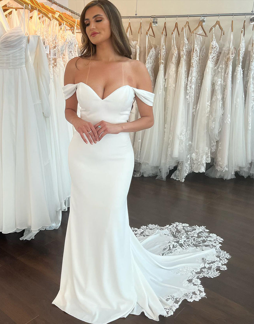 Luolandi Ivory Mermaid Off The Shoulder Long Wedding Dress Sexy