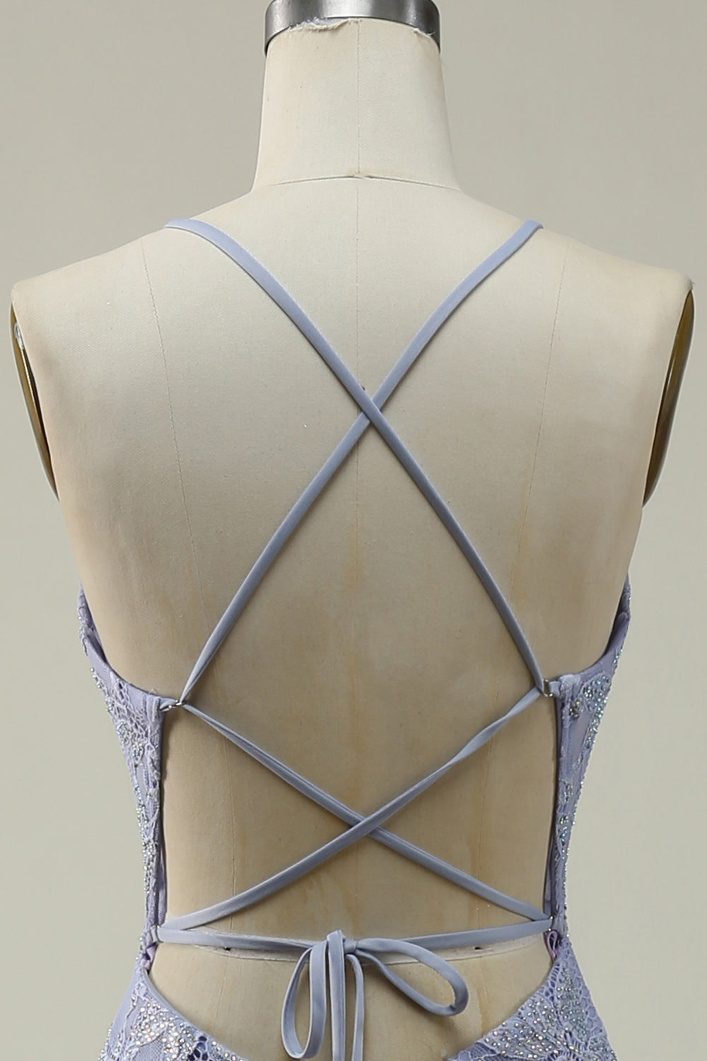 Luolandi Mermaid Halter Long Lace Prom Dress with Slit V-neck Sexy