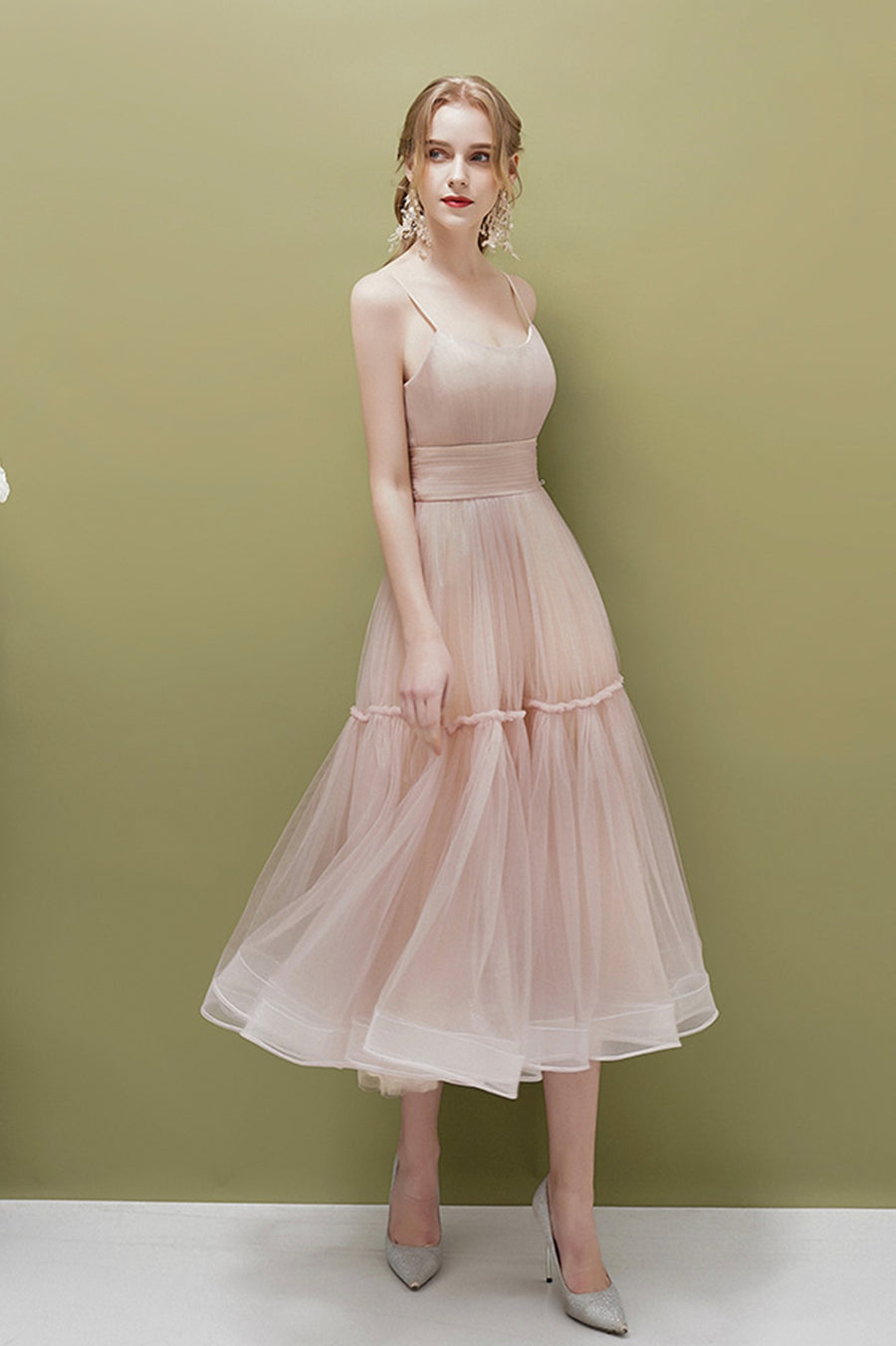 Luolandi Green Tulle Short Prom Dresses Cute A-Line Homecoming Dresses Party Dress
