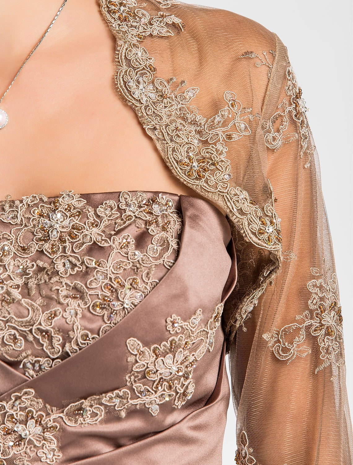 Luolandi A-Line Mother of the Bride Dress Strapless Floor Length Satin Lace Sleeveless with Criss Cross Beading