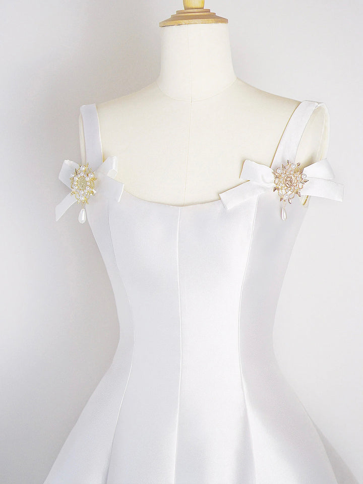 Luolandi Satin Short Prom Dress Simple A-Line Evening Party Dress Homecoming Dresses