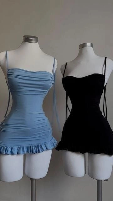 Luolandi Simple Sheath Straps Black/Blue Short Homecoming Dress Cute Graduation Party Dress