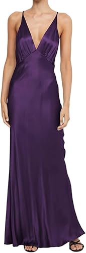 Luolandi Dress Yellow Sheath V-neck Long Prom Dress Satin Wedding Guest Dress Simple Party Dress