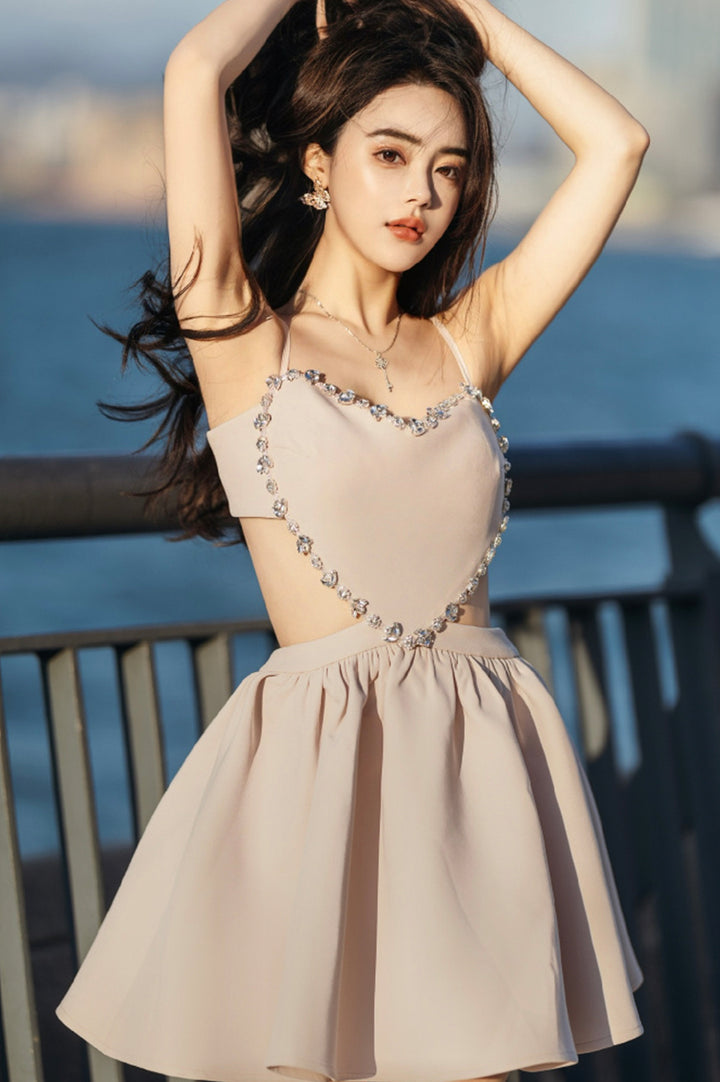 Luolandi Lovely Heart-Shaped Diamond Prom Dresses Short Party Dresses Cute Homecoming Dresses