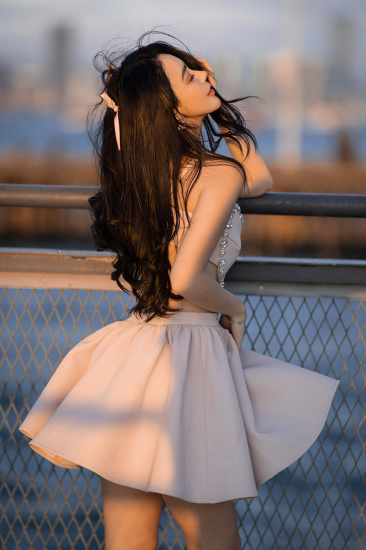 Luolandi Lovely Heart-Shaped Diamond Prom Dresses Short Party Dresses Cute Homecoming Dresses