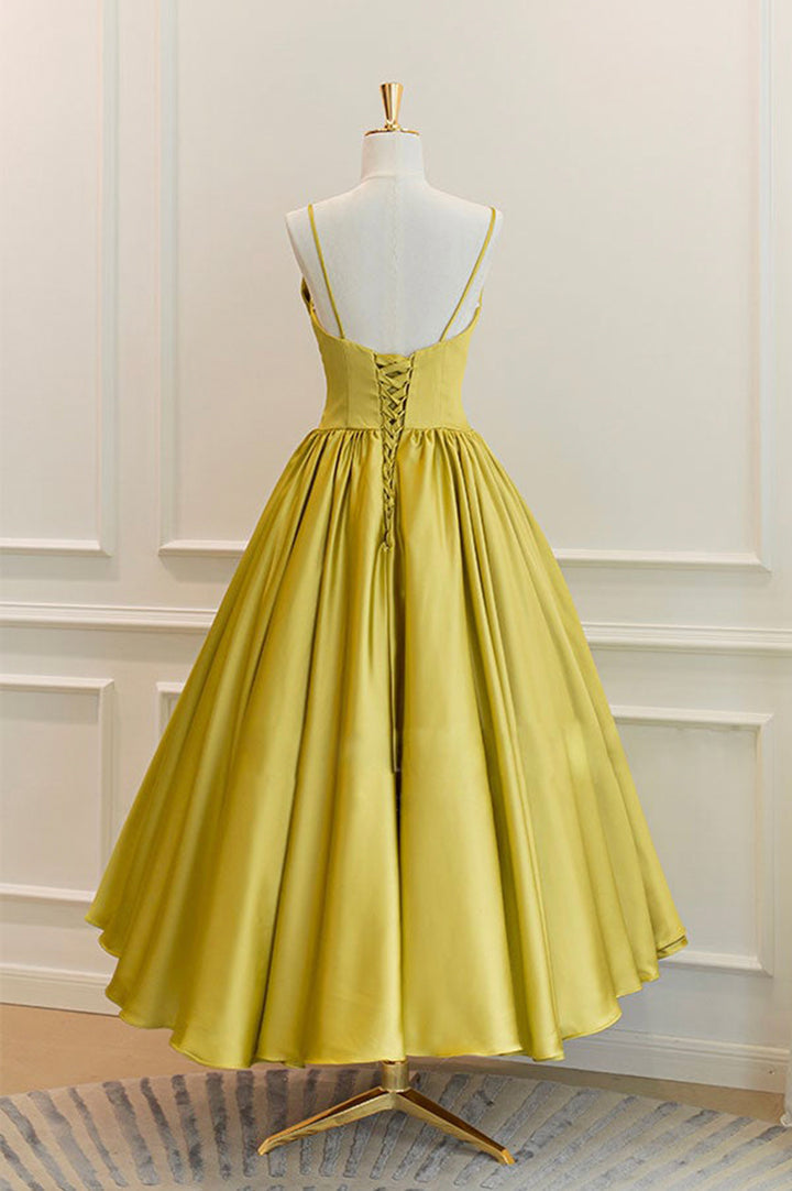 Luolandi Elegant Satin Short Prom Dresses A-Line Bow Homecoming Dresses Cute Graduation Dress