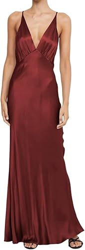 Luolandi Dress Yellow Sheath V-neck Long Prom Dress Satin Wedding Guest Dress Simple Party Dress