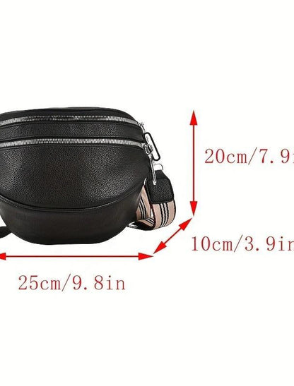 Women's Crossbody Bag PU Leather Party Daily Zipper Adjustable Large Capacity Durable Solid Color Black White Red