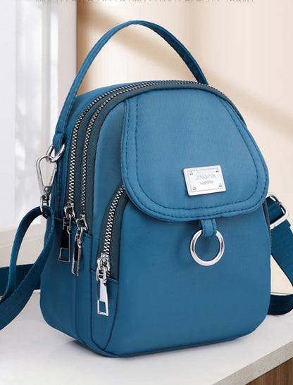 Women's Handbag Crossbody Bag Dome Bag Nylon Shopping Daily Buckle Zipper Adjustable Large Capacity Lightweight Solid Color Sapphire blue. Haze blue. Dark green.