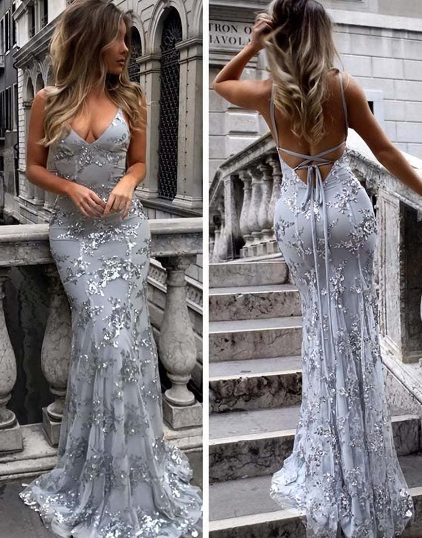 Luolandi Sexy Lace Popular Fashion Mermaid Prom Dress Evening Dress