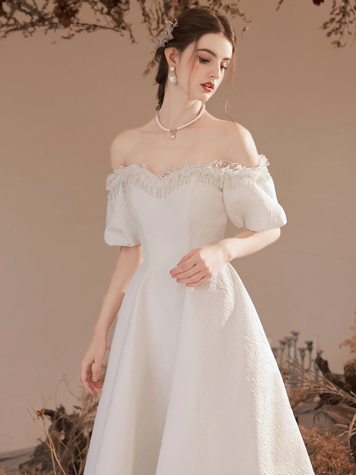 Luolandi Cute Off-Shoulder Short Prom Dresses A-Line Evening Party Dresses Beautiful