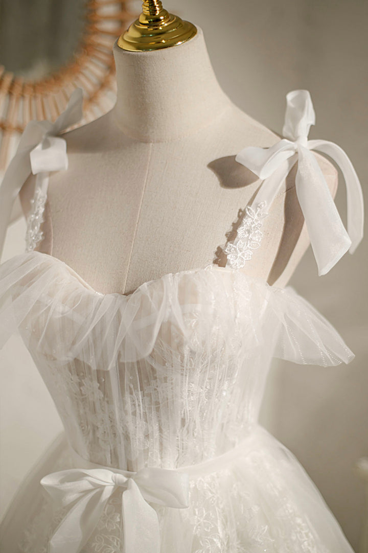 Luolandi Tulle Lace Knee Length Prom Dress Cute A-Line Party Dress Homecoming Dresses