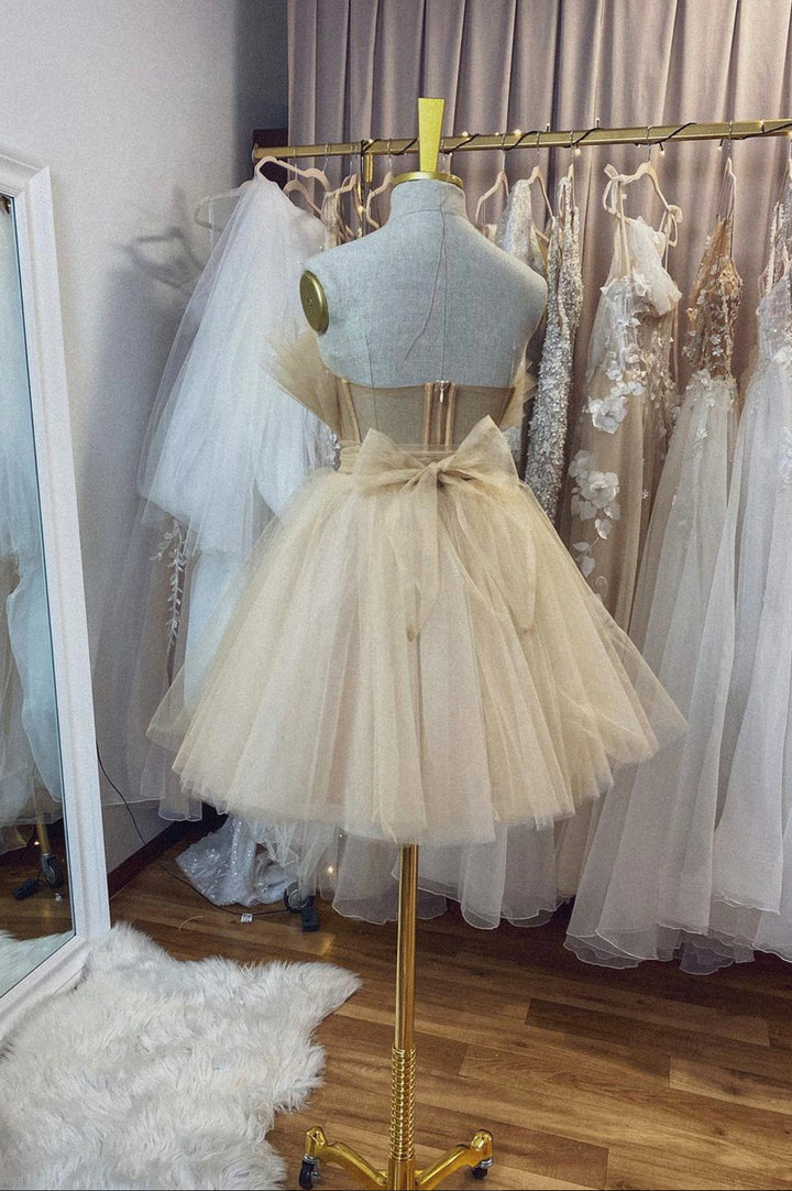 Luolandi Cute Tulle Short Prom Dresses A-Line Homecoming Party Dresses Sexy