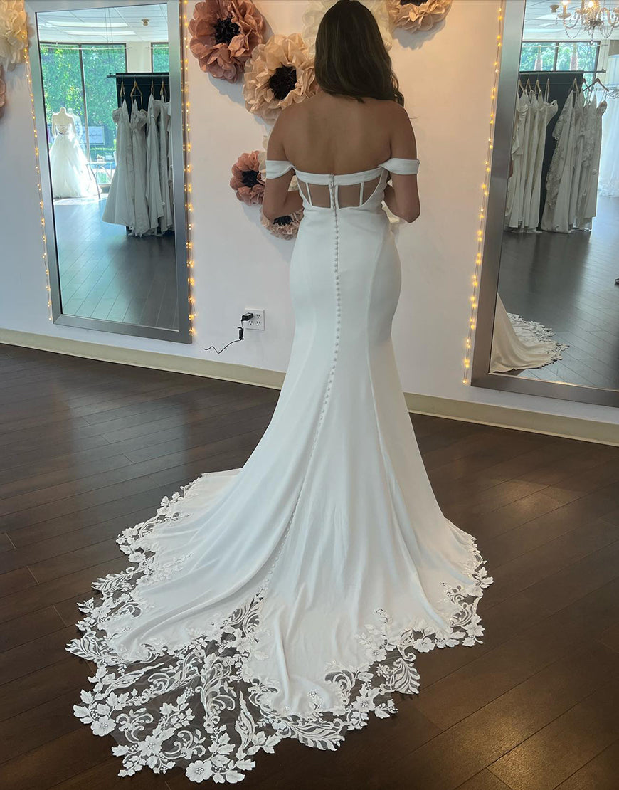 Luolandi Ivory Mermaid Off The Shoulder Long Wedding Dress Sexy