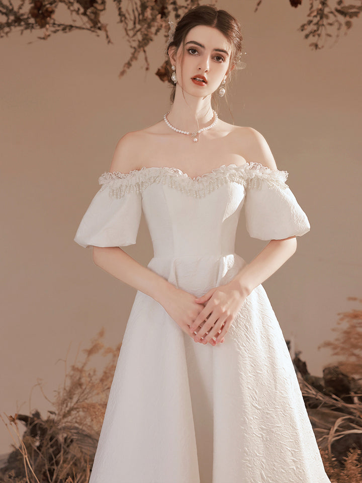 Luolandi Cute Off-Shoulder Short Prom Dresses A-Line Evening Party Dresses Beautiful