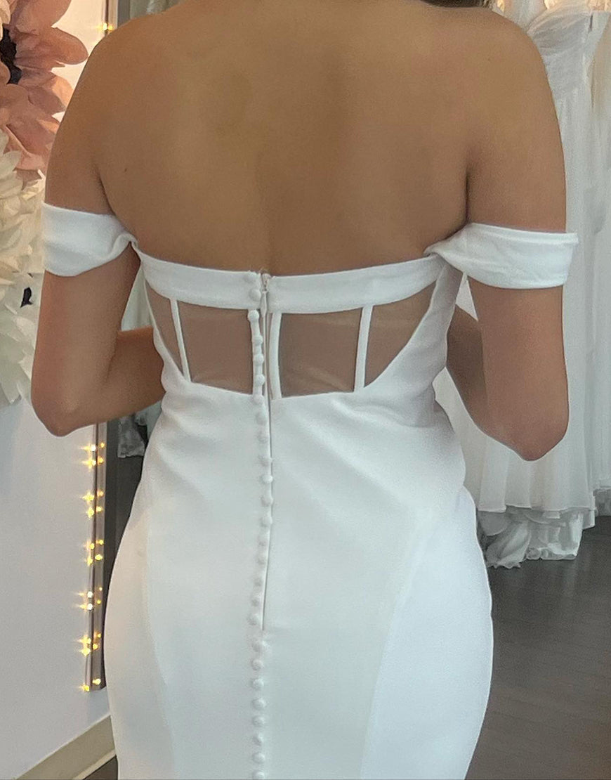 Luolandi Ivory Mermaid Off The Shoulder Long Wedding Dress Sexy