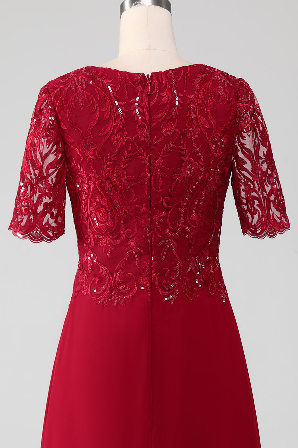 Luolandi Sparkly A Line Round Neck Sequin Mother of Bride Dress with Appliques Beautiful