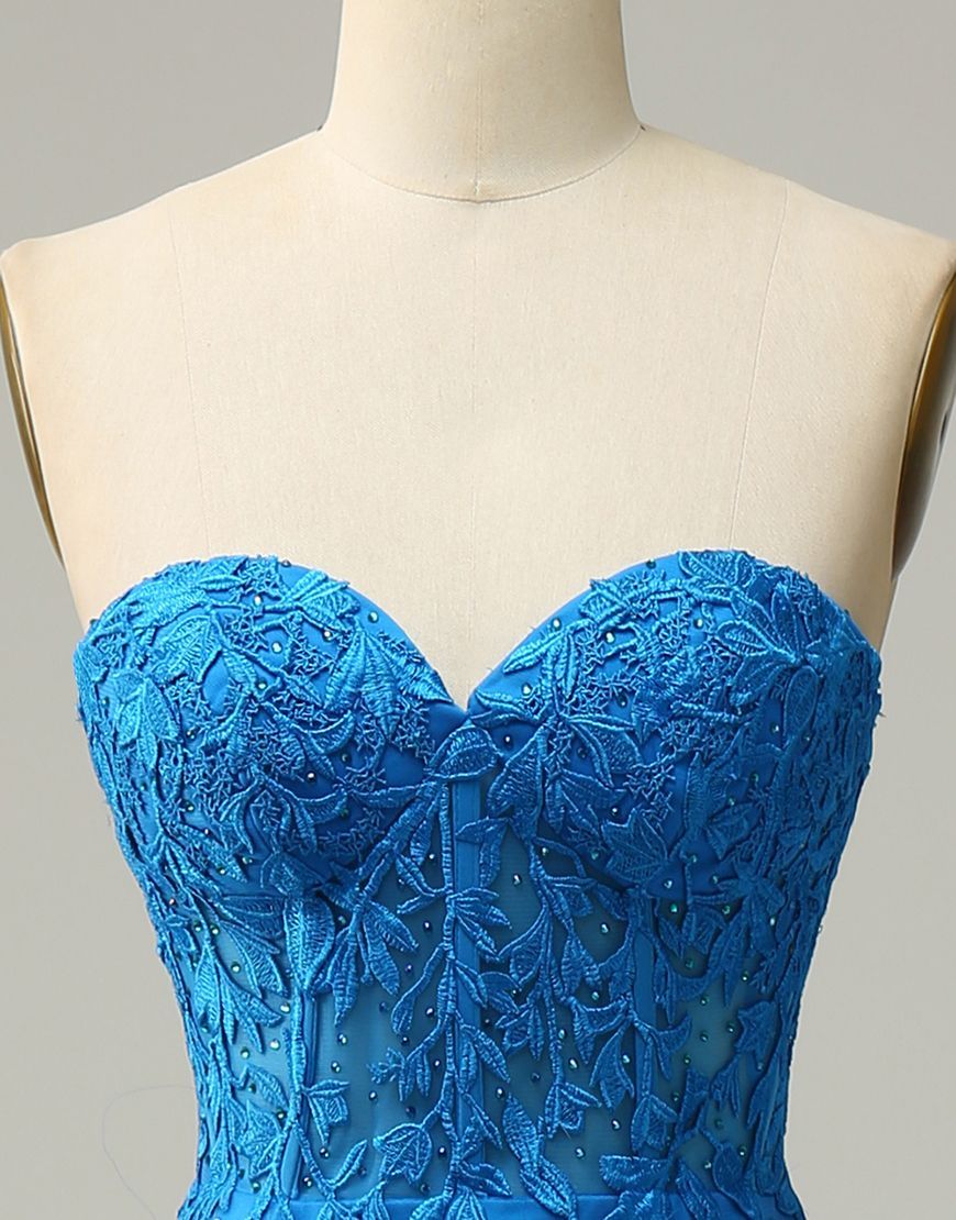 Luolandi Lilac Mermaid Corset Back Long Prom Dress With Appliques